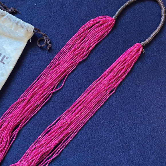 Fossil Fuchsia Pink Beaded Necklace - Picture 4 of 4